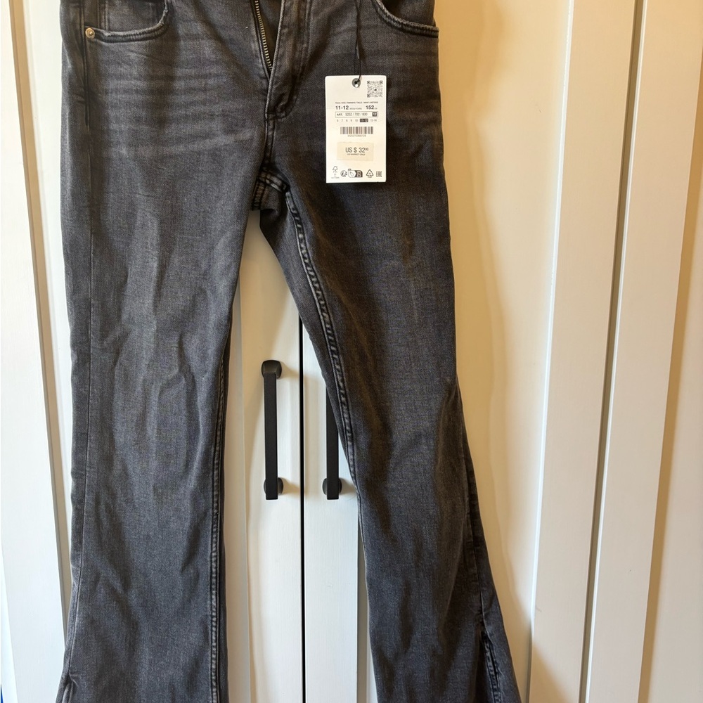 Girl Grey Zara Flare Jeans